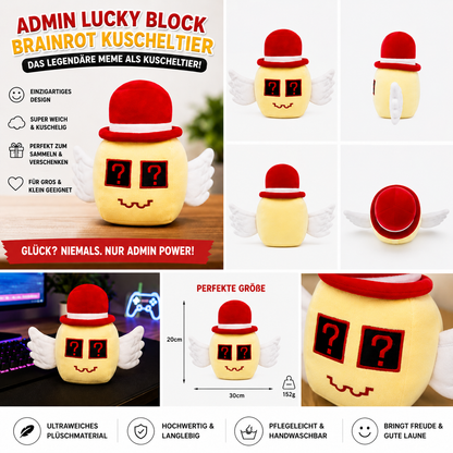 Admin Lucky Block Brainrot Style Stoff-Figur
